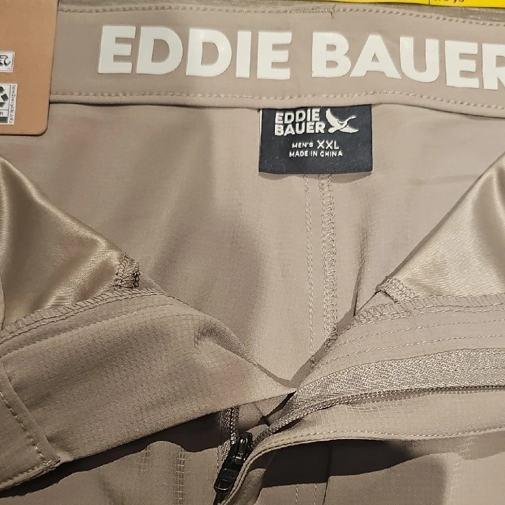 Eddie Bauer Men's Khaki Flat Front Shorts